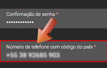 Informe seu número de celular